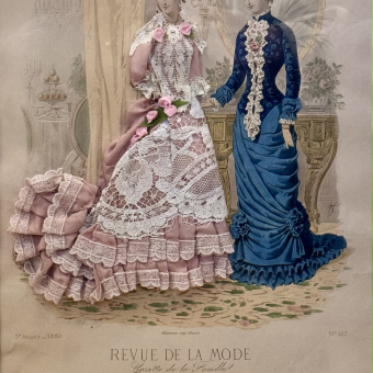 ​Гравюра из журнала мод «Revue de la Mode», Франция, 1880 г.