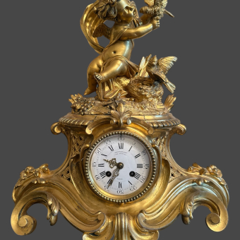 Часы каминные с парными канделябрами, Франция, фирма "V. Paillard", 1870-1880-е гг., В. Пайяр 