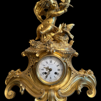Часы каминные с парными канделябрами, Франция, фирма "V. Paillard", 1870-1880-е гг., В. Пайяр 