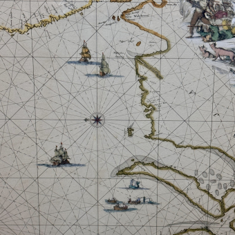 Гравюра "Карта России и Новой Земли", Нидерланды, 1680 г., Ф. де Вит