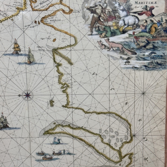 Гравюра "Карта России и Новой Земли", Нидерланды, 1680 г., Ф. де Вит