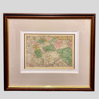 Гравюра "Новая карта Московии", Нидерланды, 1742 г.
