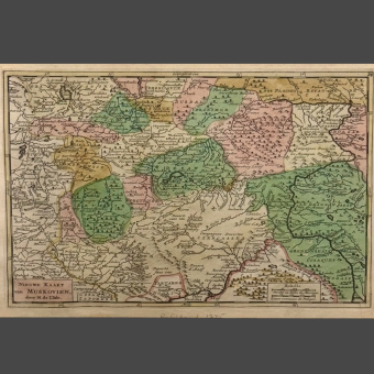 Гравюра "Новая карта Московии", Нидерланды, 1742 г.