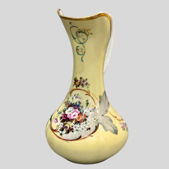 Расписной желтый ​кувшин, Россия, завод "Попова А.Г.", 1840-е гг.