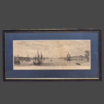 ​Гравюра «Вид на берега Невы», Франция, 1784 г.