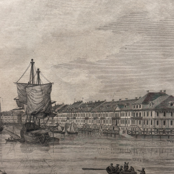 ​Гравюра «Вид на берега Невы», Франция, 1784 г.