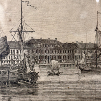 ​Гравюра «Вид на берега Невы», Франция, 1784 г.