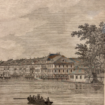 ​Гравюра «Вид на берега Невы», Франция, 1784 г.