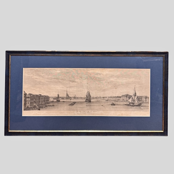 ​Гравюра «Вид на берега Невы», Франция, 1780-е гг.