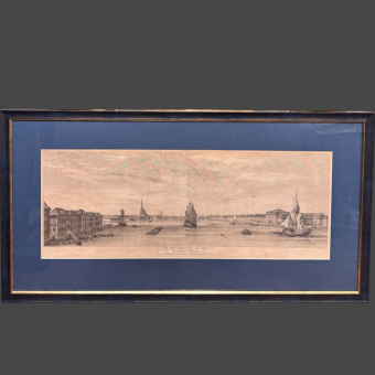 ​Гравюра «Вид на берега Невы», Франция, 1780-е гг.