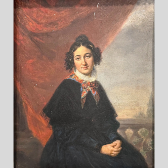 Портрет девушки в черном, 1830-1840-е гг.