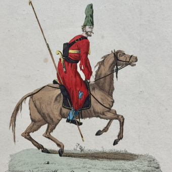Гравюра "Сибирский казак", Франция, издательство "Basset", 1806 г. 