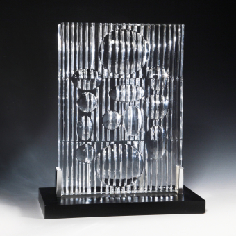 Панно из стекла "Эребус", Германия, фирма "Rosenthal Studio line​", 1982 г., В. Вазарели