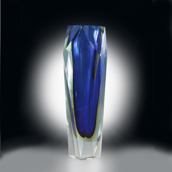 Синяя ваза геометрической формы, Италия, 1960-1970-е гг, A. Mandruzzato