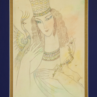 Гудиашвили Л.Д., "Грузинка с ланью", 1977 г.
