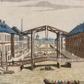 ​Гравюра «Вид на Зимний дворец со стороны Невы», Франция, 1780-е гг.