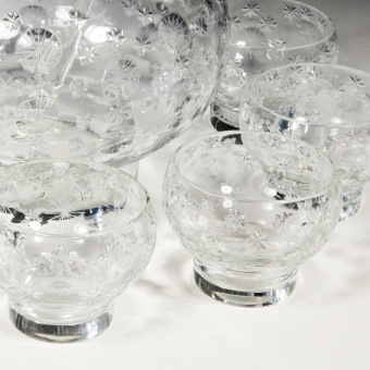 Крюшонница с 6-ю стаканами, СССР, Саратовский завод, 1960-е гг.