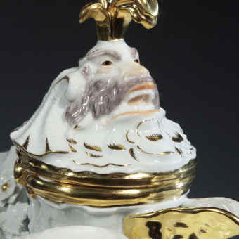 Чайник с ложкой из Лебединого сервиза, Германия, мануфактура «Мейсен», XX век, Кендлер И.И.