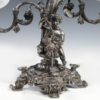 Набор для обеденного стола из 3-х десертных ваз и зеркального подноса, Франция, XIX век