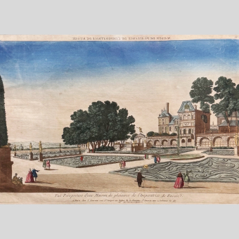 Гравюра «Вид на Загородный Дворец Императрицы России», Франция, 1760-1780 г.