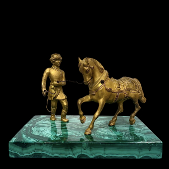 Скульптурная композиция "Мужик, удерживающий коня", Россия, XIX век