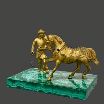 Скульптурная композиция "Мужик, удерживающий коня", Россия, XIX век