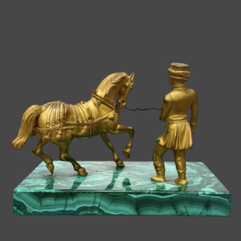 Скульптурная композиция "Мужик, удерживающий коня", Россия, XIX век