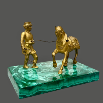 Скульптурная композиция "Мужик, удерживающий коня", Россия, XIX век