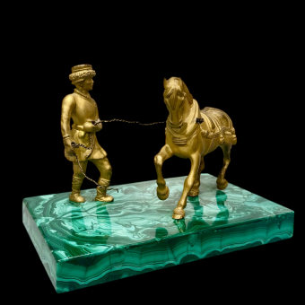 Скульптурная композиция "Мужик, удерживающий коня", Россия, XIX век