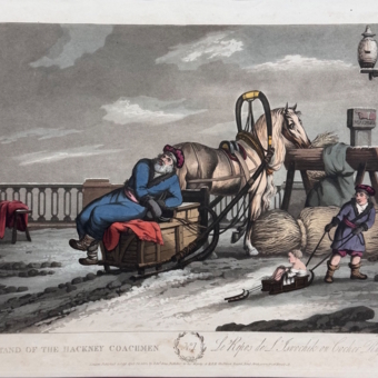 Гравюра «Отдых ямщика», Англия, XIX век