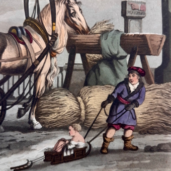 Гравюра «Отдых ямщика», Англия, XIX век