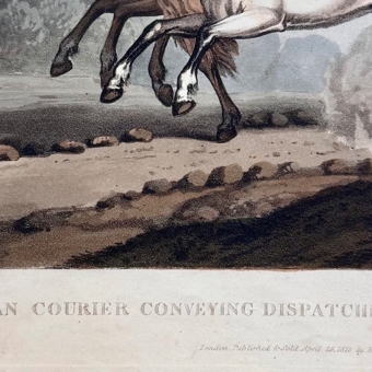 Гравюра «Фельдъегерская тройка​», Англия, XIX век