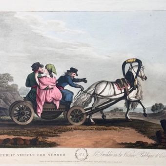 Гравюра «Дрожки», Англия, XIX век