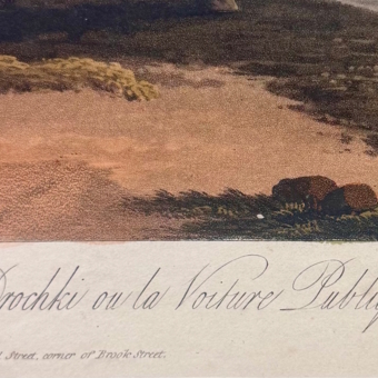 Гравюра «Дрожки», Англия, XIX век