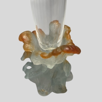 Хрустальная ваза с лошадьми, Франция, фирма "Daum", XX  век