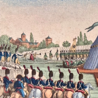 Гравюра «Встреча императора французов и императора российского», Франция, XIX век