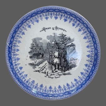 Серия тарелок «Вояж в Россию», Франция, мануфактура «​Terre de Fer HB&Cie», XIX век, Буланже И.