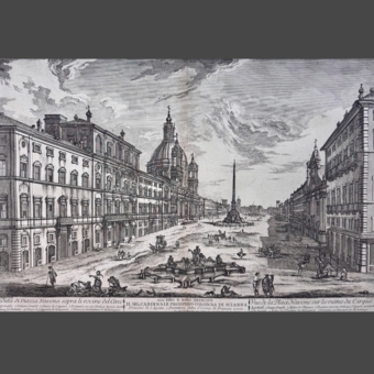 ​Гравюра «Площадь Навона в Риме», Италия,​ 1763 г.
