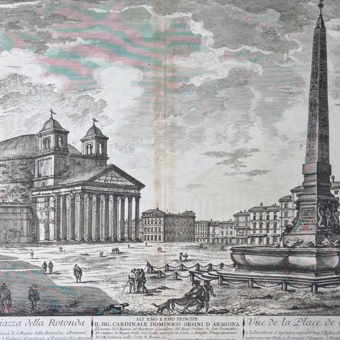 Гравюра «Площадь Ротонда в Риме», Италия, 1763 г.