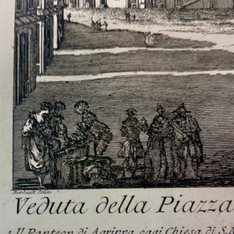 Гравюра «Площадь Ротонда в Риме», Италия, 1763 г.