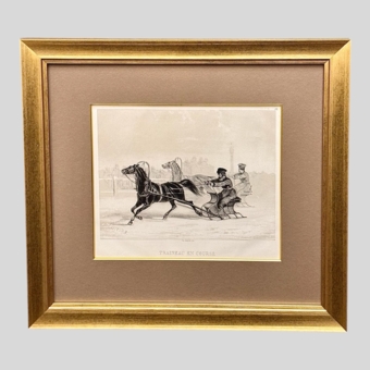 Гравюра «Гонки на санях​», Россия, Издательский дом Дж. Дациаро, XIX век