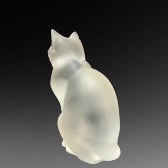 Скульптура "Кошка сидящая", Франция, фирма "Lalique", 1980 г., Р. Лалик