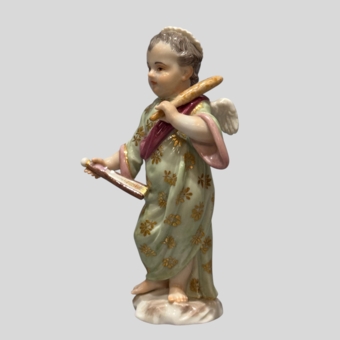 Пять скульптур из серии "Переодетые Амуры", Германия, мануфактура "Мейсен", XX век, Кендлер И.И.