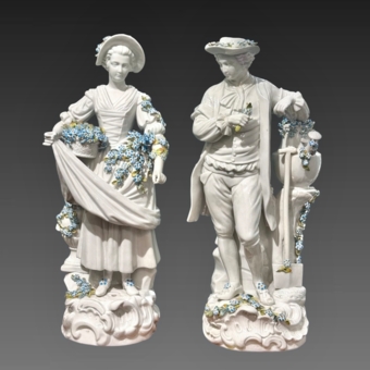 ​Парные скульптуры «Садовник и Садовница», Германия, мануфактура «Зитцендорф», XX век