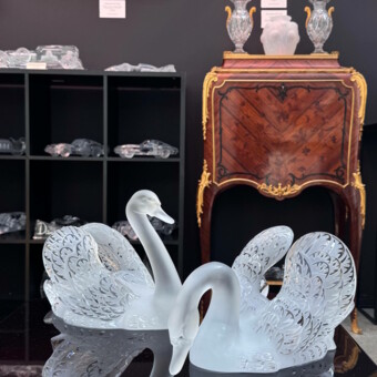 ​Парные скульптуры «Лебеди», фирма "Лалик", XX век, Р. Лалик
