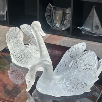 ​Парные скульптуры «Лебеди», фирма "Лалик", XX век, Р. Лалик