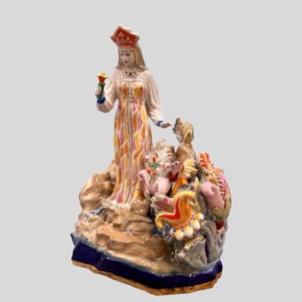 Скульптура "Хозяйка Медной горы", СССР, Дулёвский фарфоровый завод, 1958 г., Кожин П.М. 