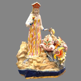 Скульптура "Хозяйка Медной горы", СССР, Дулёвский фарфоровый завод, 1958 г., Кожин П.М. 