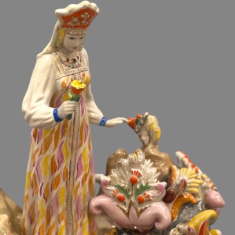 Скульптура "Хозяйка Медной горы", СССР, Дулёвский фарфоровый завод, 1958 г., Кожин П.М. 