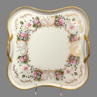 Расписной поднос, СССР, фабрика "М.С. Кузнецова", 1937 год